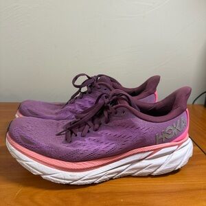 Hoka Women's Clifton 8 Purple Magenta Running Shoe Workout Comfort‎ 10B